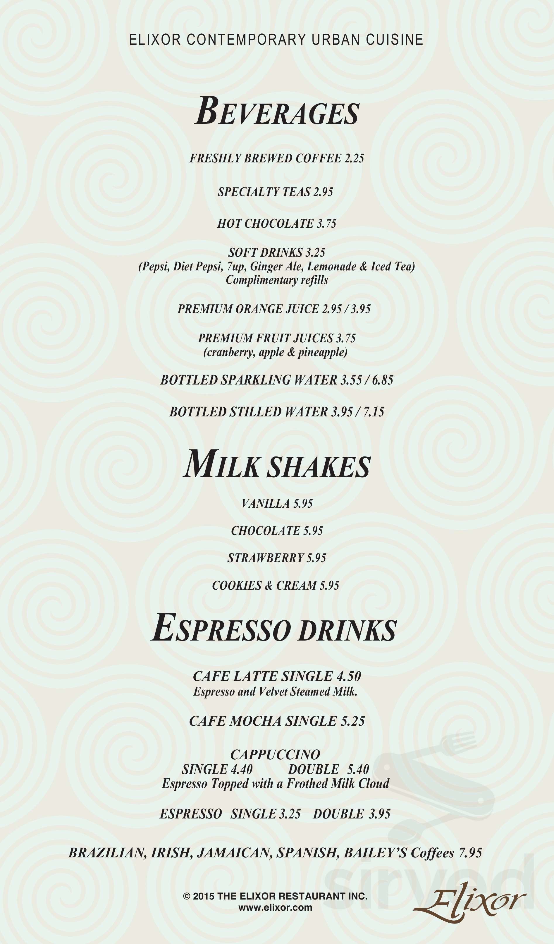 Elixor menu in DollardDes Ormeaux, Quebec H9B 1Z6, Canada