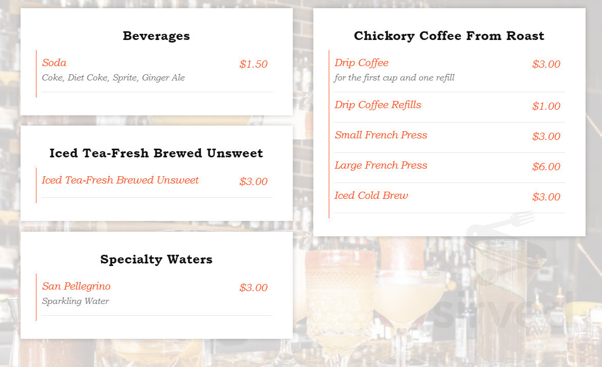 Herbe Sainte menu in Omaha, Nebraska, USA