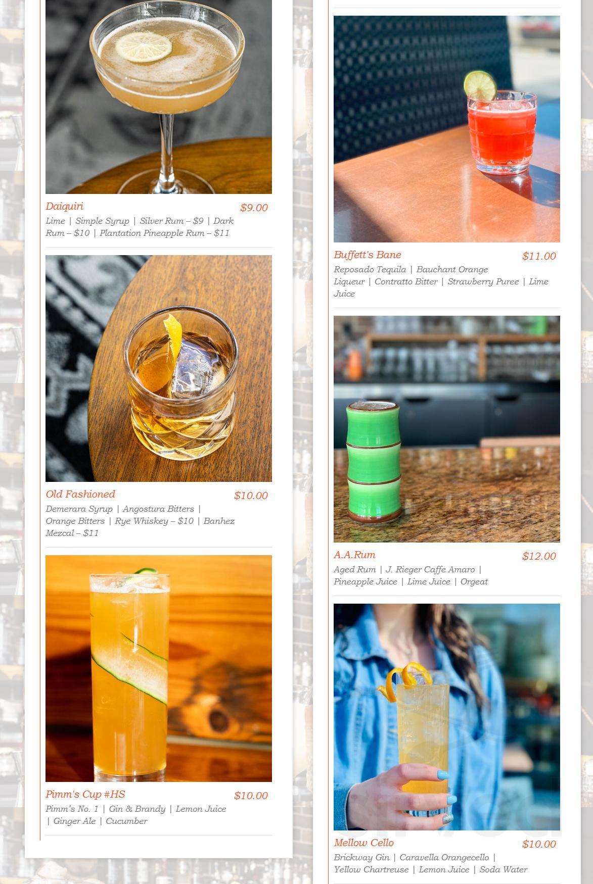 Herbe Sainte menu in Omaha, Nebraska, USA