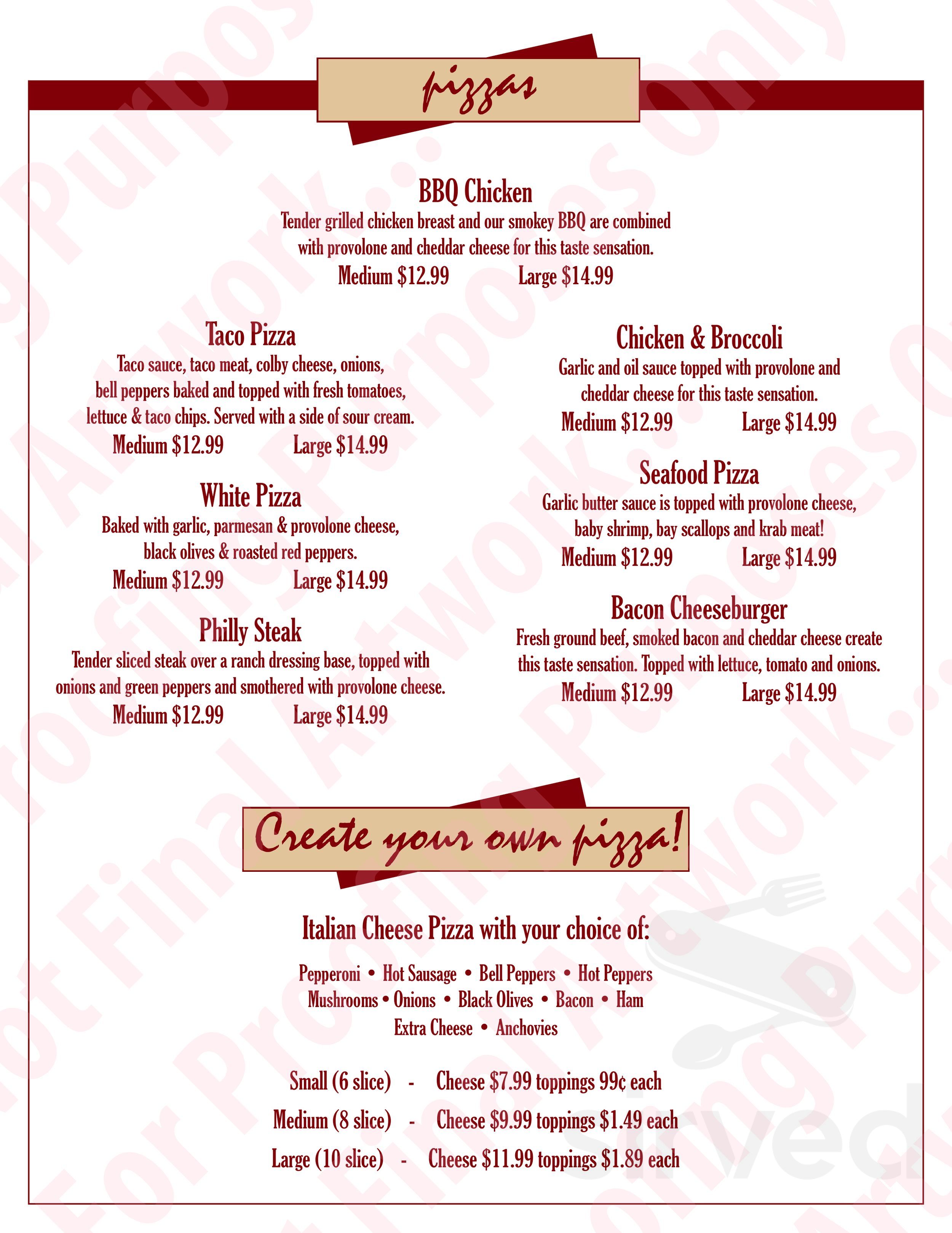 Vince's Tavern menus in Leeper, Pennsylvania, United States