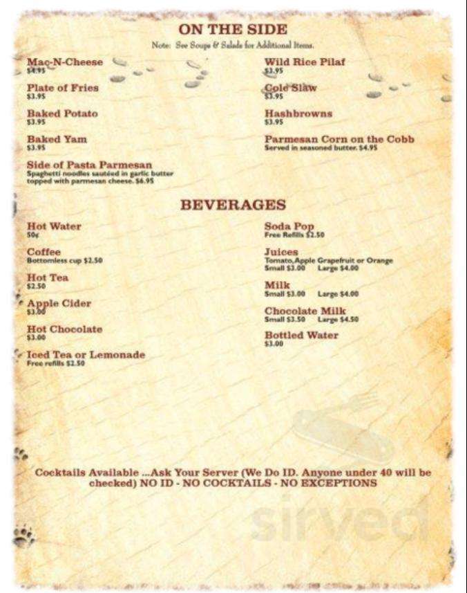 Trail Center At Poplar Lake menu in Grand Marais, Minnesota
