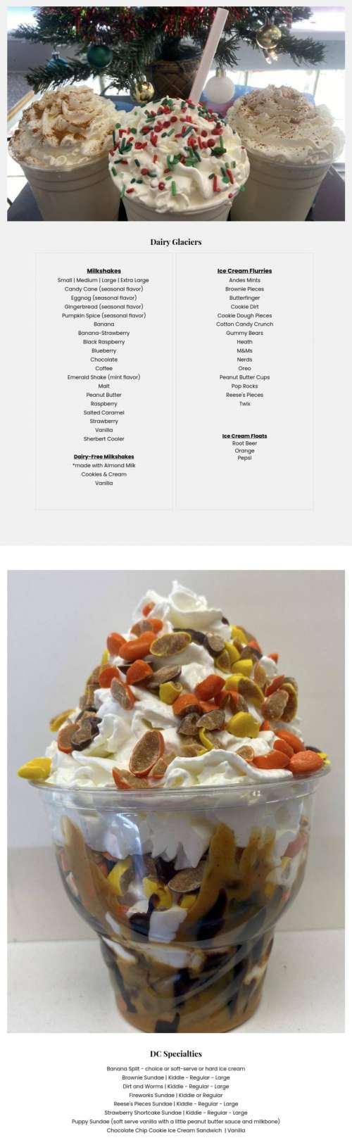 Dairy Carnival menu in Sloansville, New York, USA