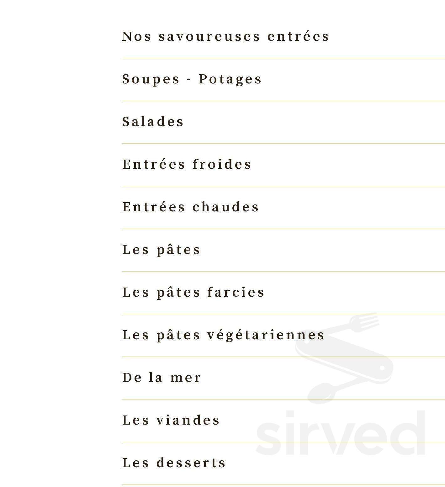 Restaurant Il Martini menu in Saint-Bruno-de-Montarville, Quebec