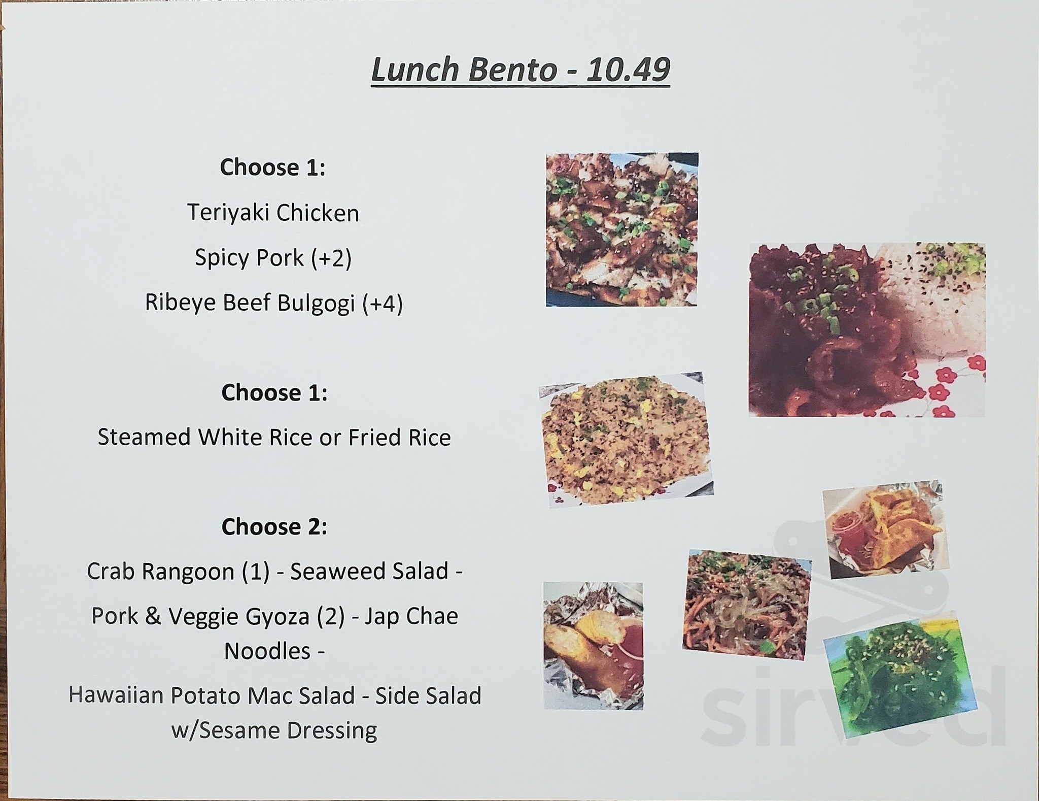 Asian Seoul Food Truck menu in Maricopa, Arizona, USA