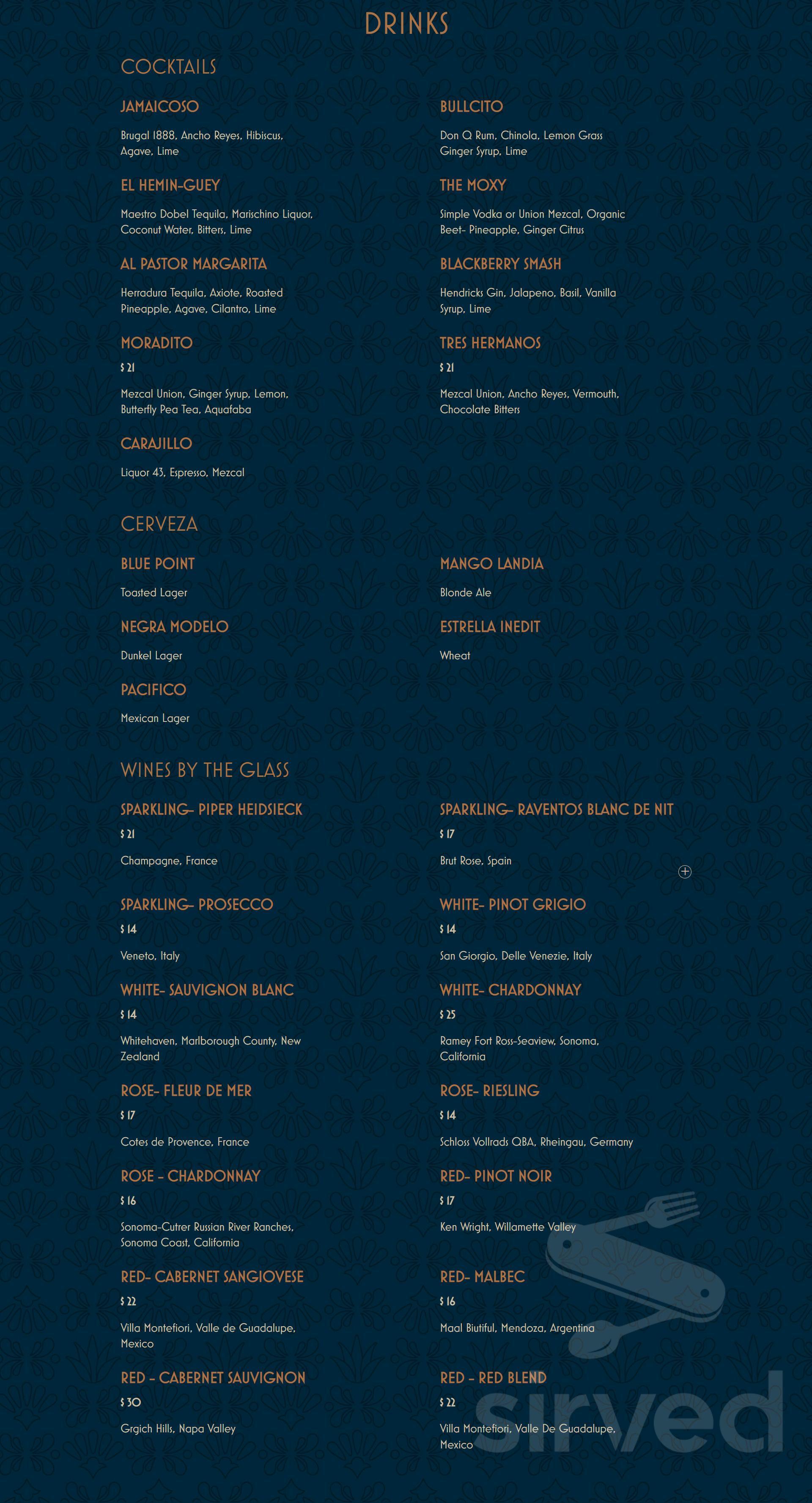 Como Como Menu In Miami Florida USA Como Como Menu In Miami Florida USA