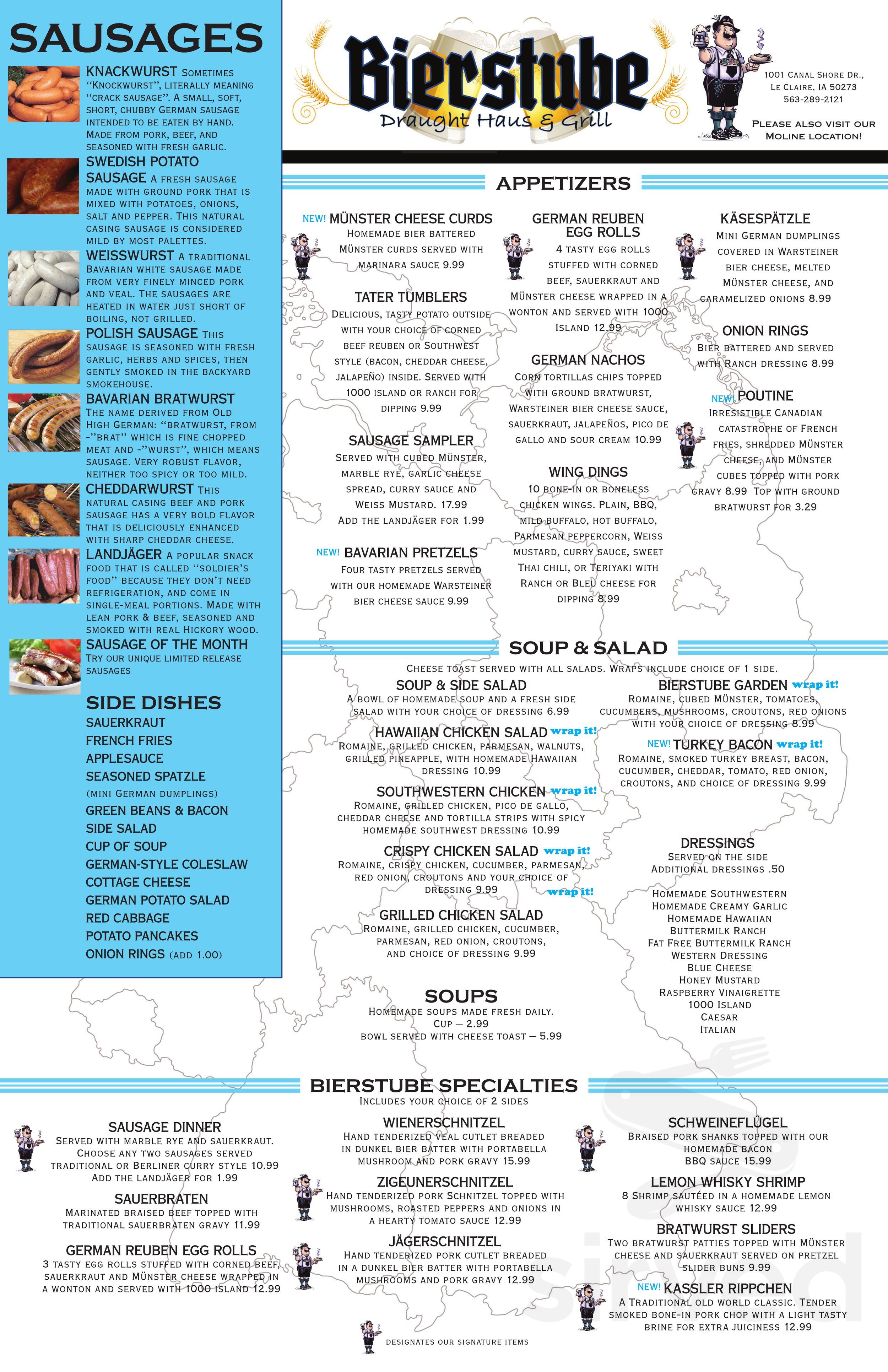 Bierstube LeClaire menus in Le Claire, Iowa, United States