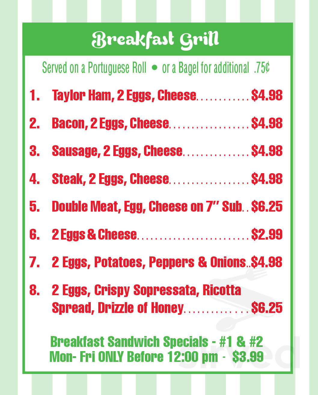 Giancarlo's Bakery menu in Ledgewood, New Jersey, USA