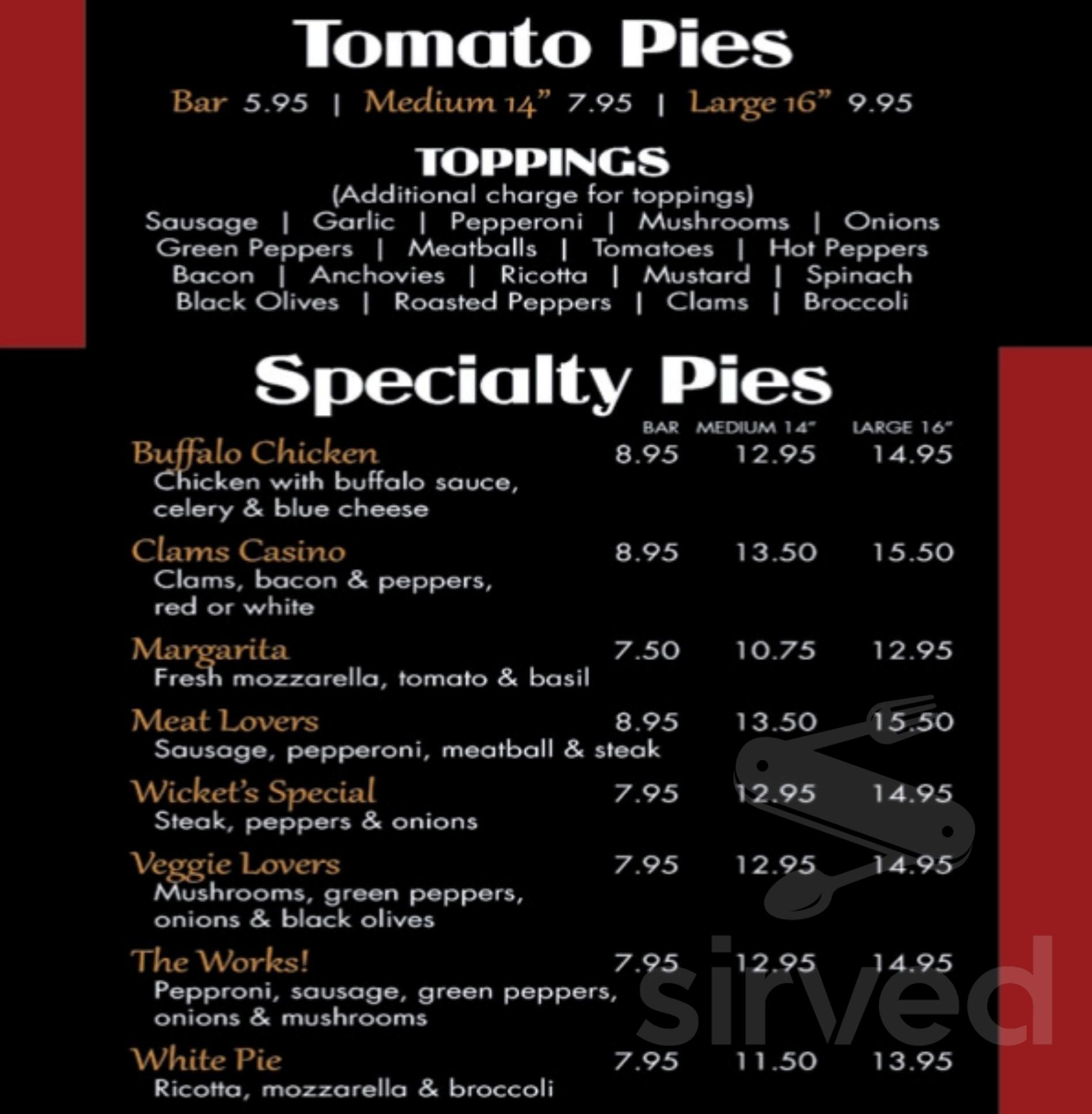 Decades Grill and Bar menu in Trenton, New Jersey, USA
