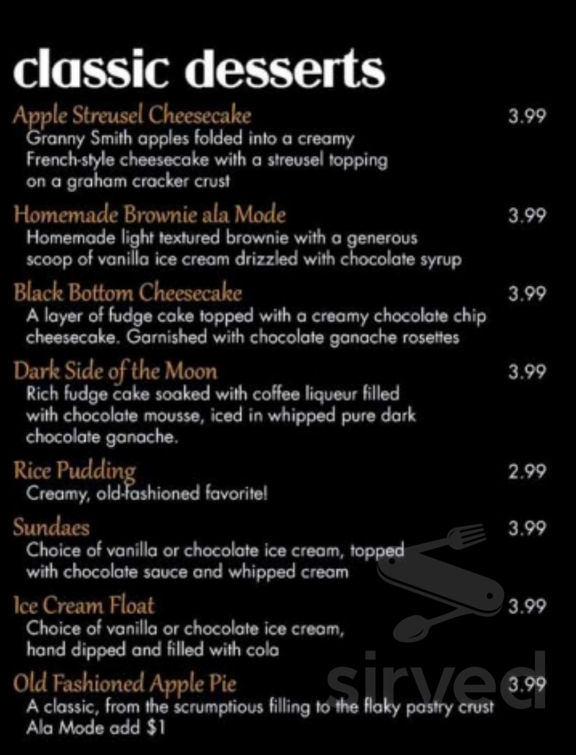 Decades Grill and Bar menu in Trenton, New Jersey, USA