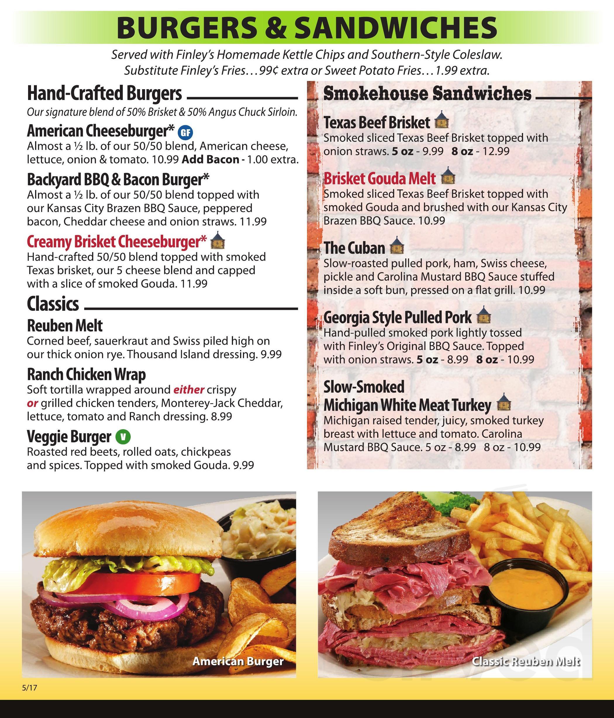 Finley S Grill Smokehouse Menu