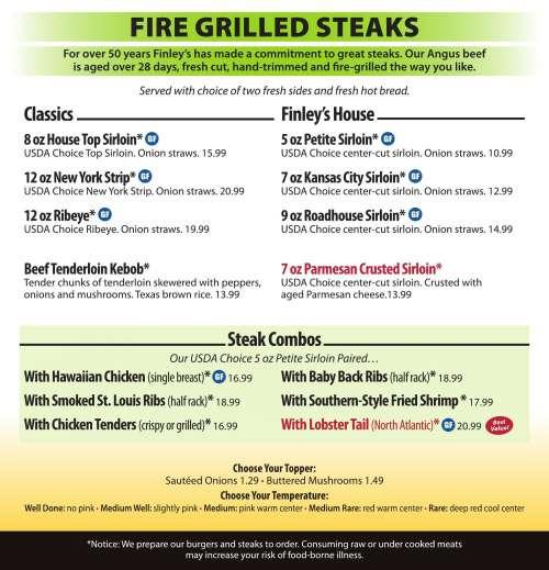 Finley S Grill Smokehouse Menunull