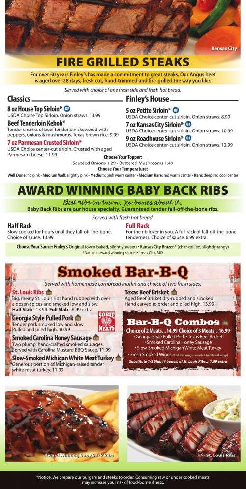 Finley S Grill Smokehouse Menunull