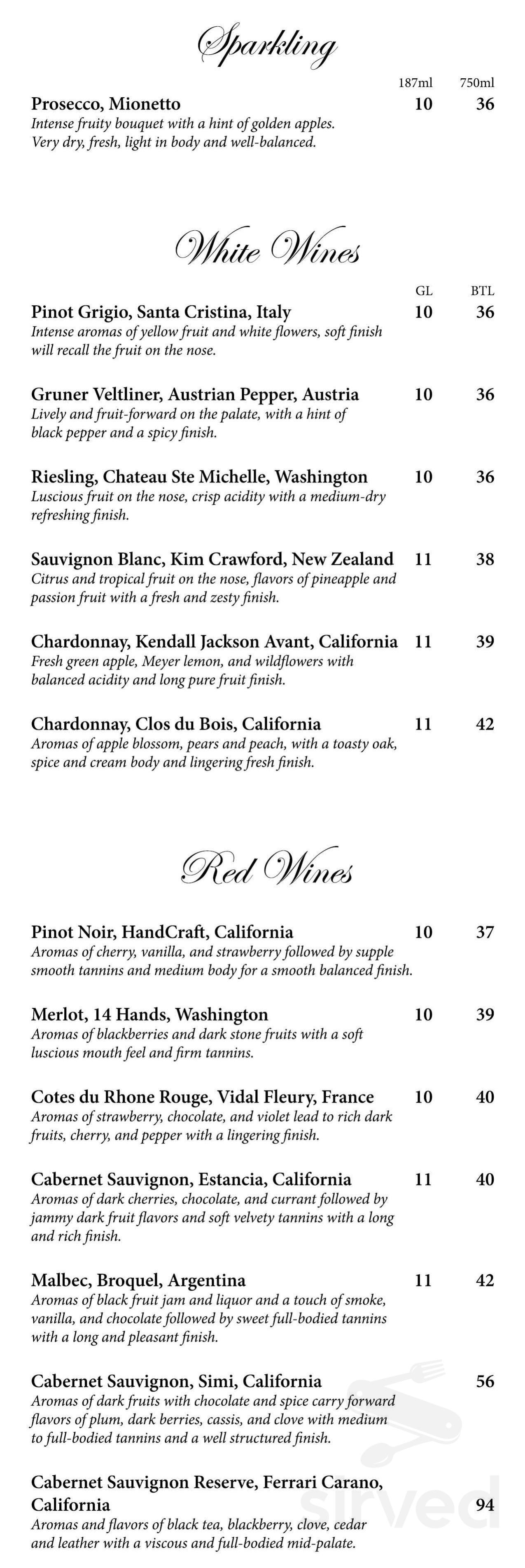 Benares drink menu in New York, New York