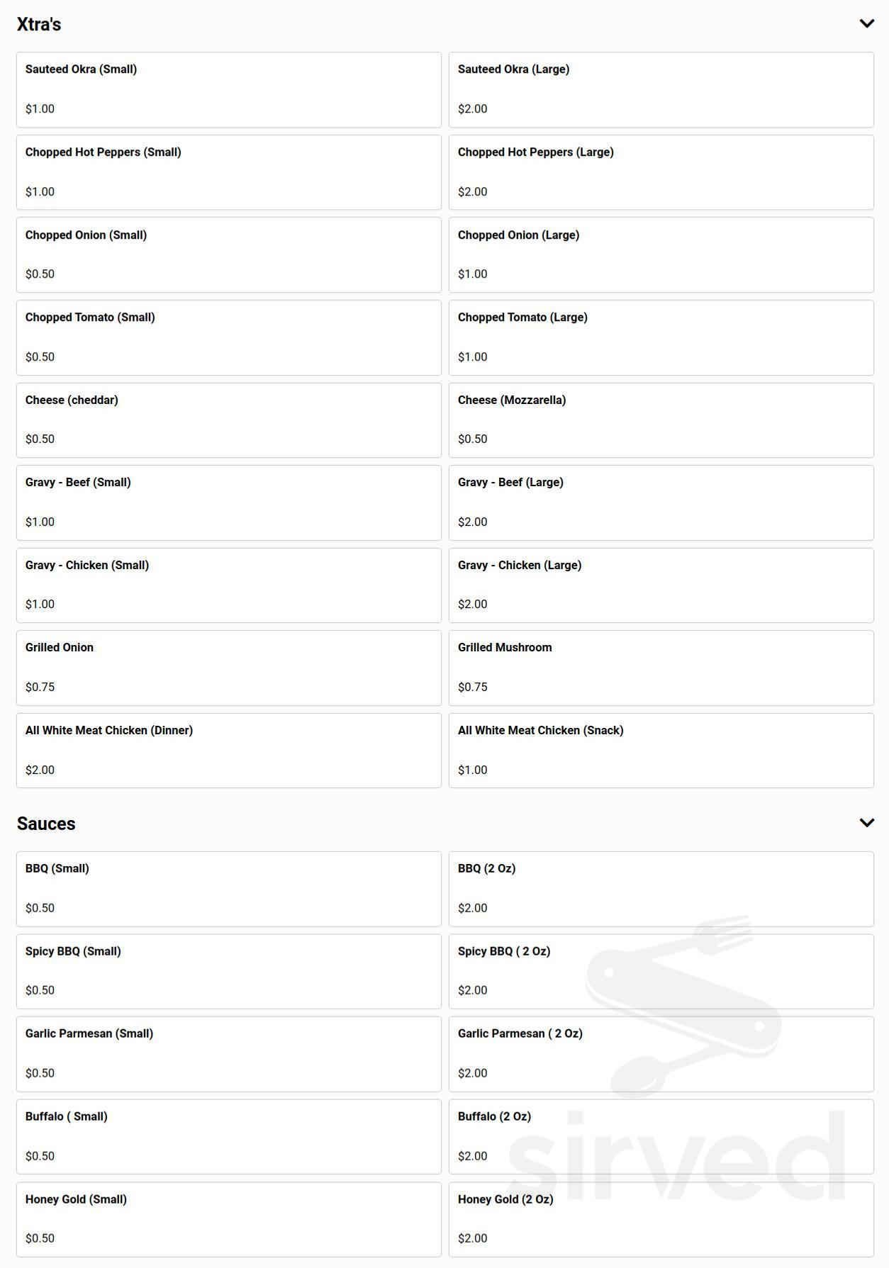 Gram Gram's Soulfood menu in Euclid, Ohio, USA