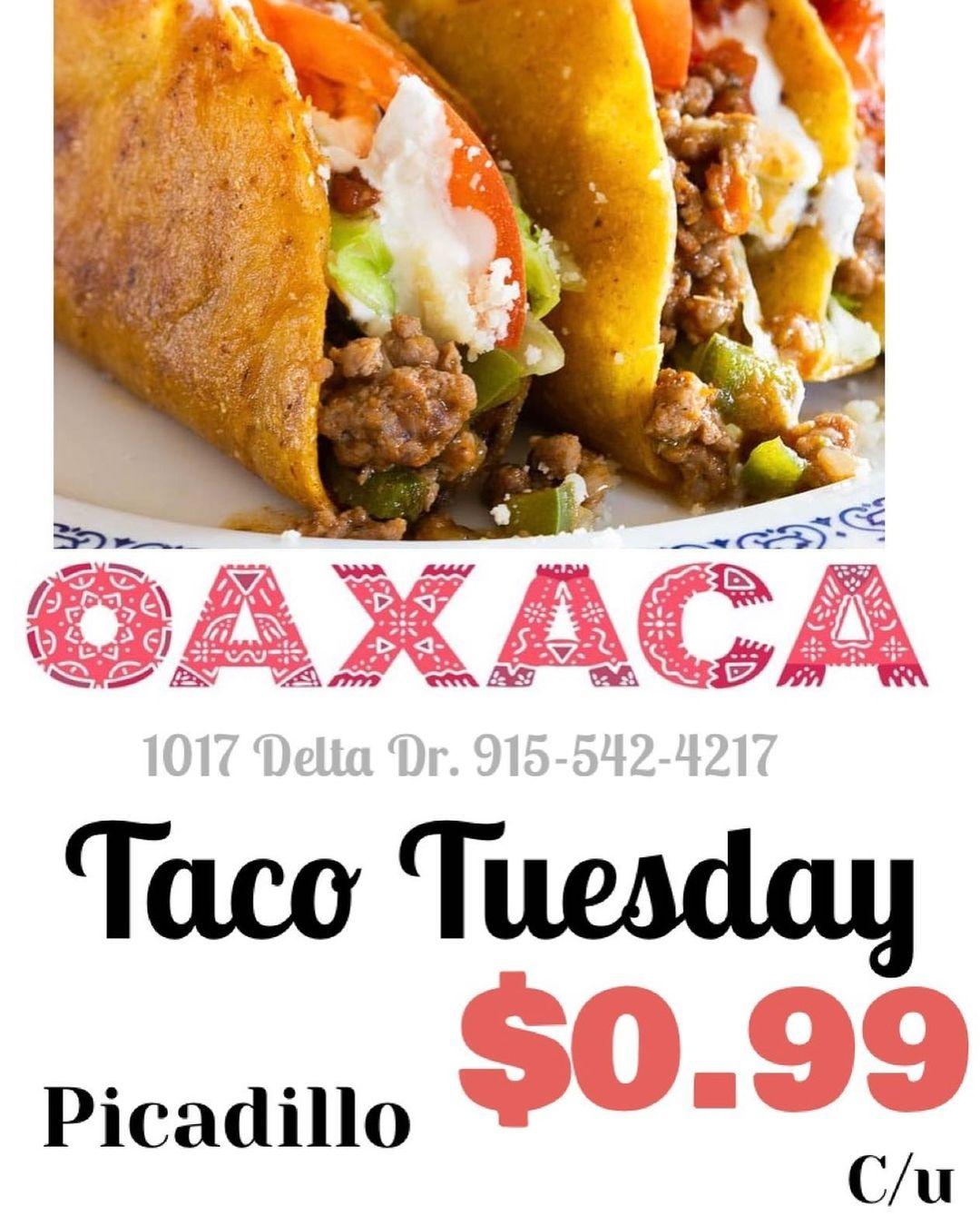 Oaxaca Mexican Kitchen menu in El Paso, Texas, USA