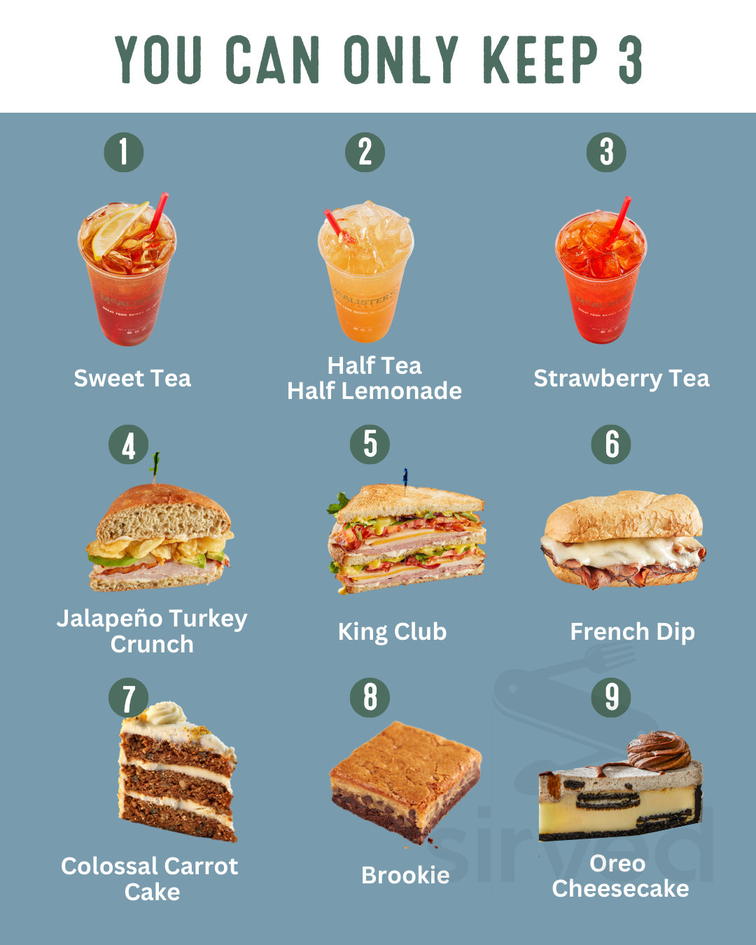 McAlister's Deli Franchise menu in Atlanta, Georgia, USA