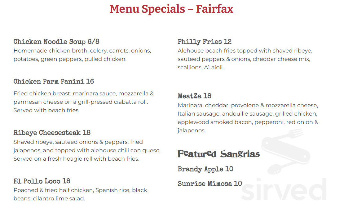 Menu - Fairfax VA's Dogfish Head Alehouse | Sirved