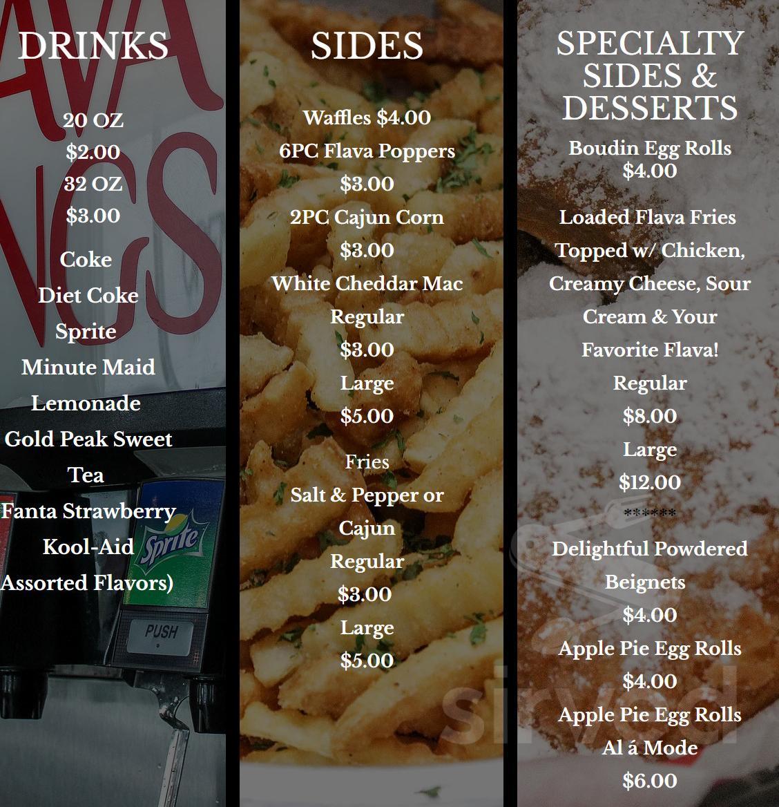 Flava Wings menus in Houston, Texas, United States