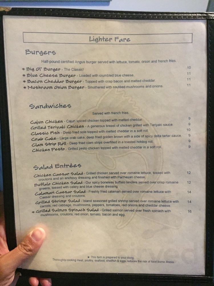 Saybrook Fish House menu in Canton, Connecticut