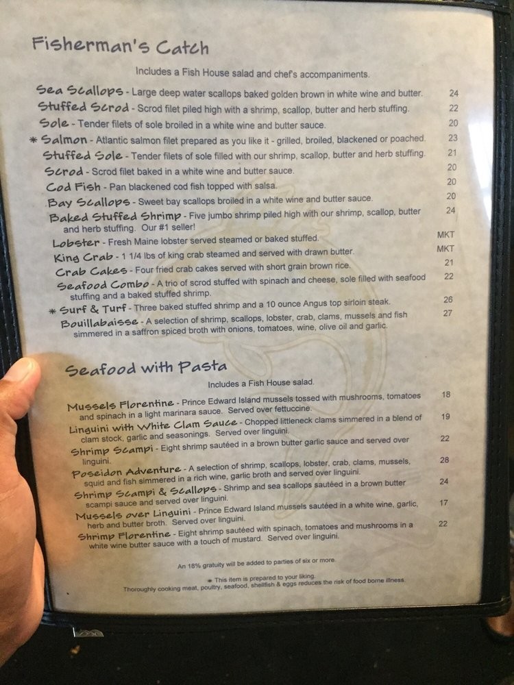 Saybrook Fish House menu in Canton, Connecticut