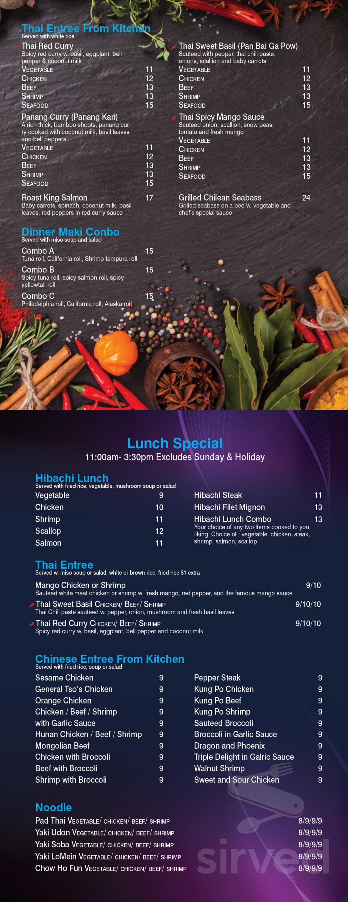 Lin's Asian Café Five Forks menu in Simpsonville, South Carolina, USA