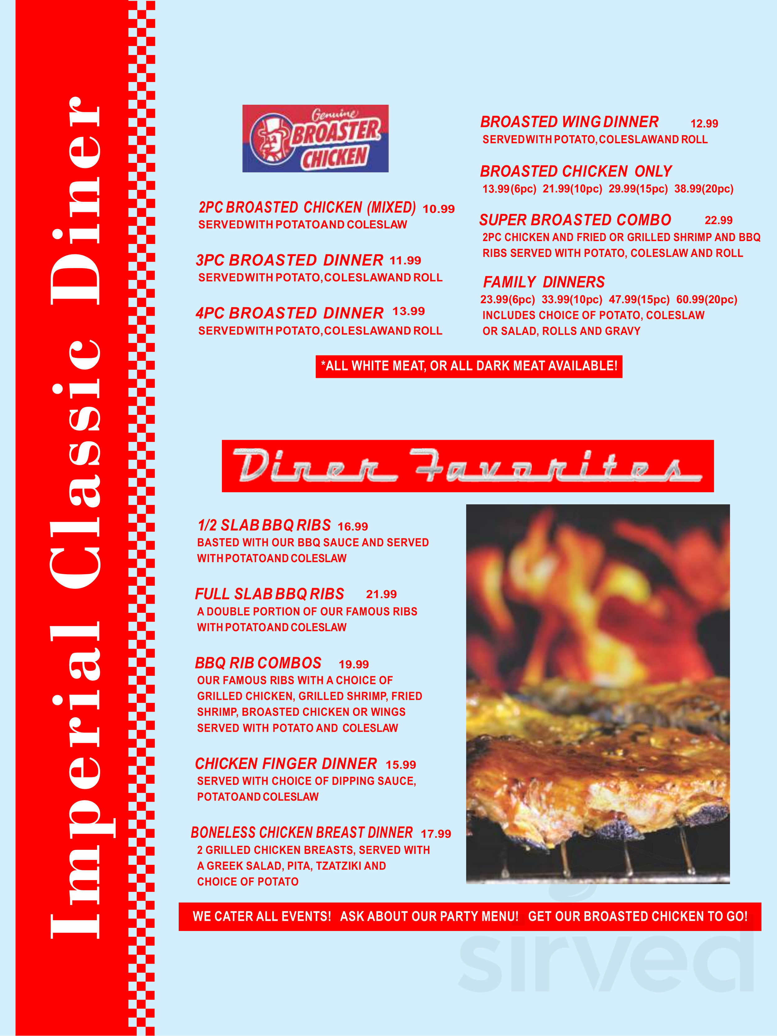 Imperial Diner Leamington menu in Leamington, Ontario, Canada