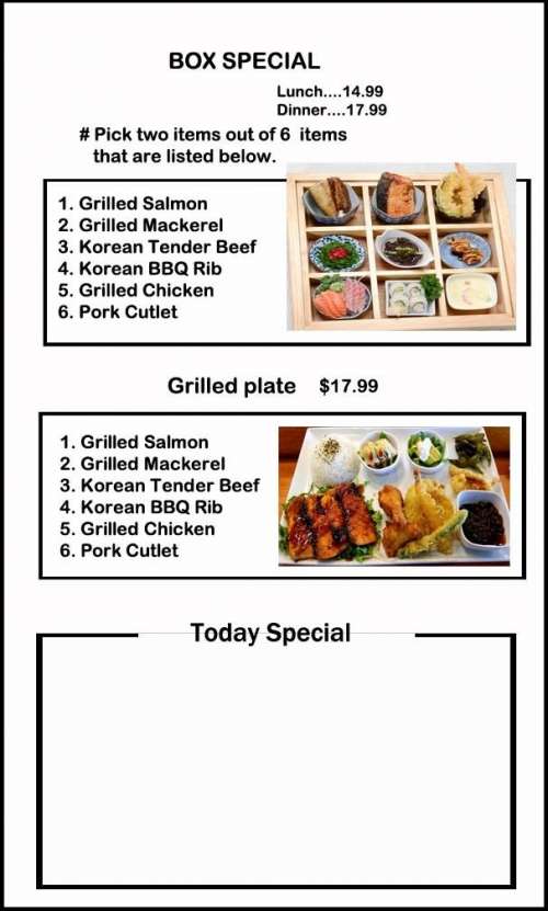 Sushi Aru menu in Rowland Heights, California, USA