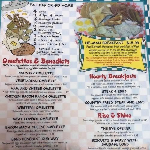 Poky dot menu in fairmont west virginia usa