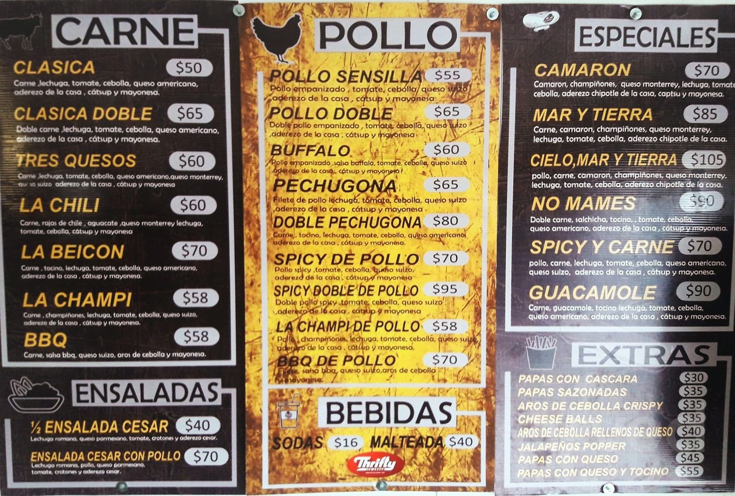 Boulevard Burgers menu in 22137 Tijuana, B.C., Mexico