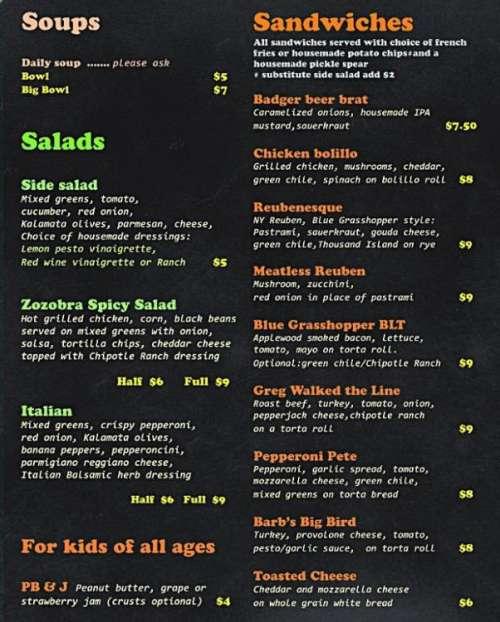 The Hopper Pub and Pizzeria menu in Rio Rancho, New Mexico, USA