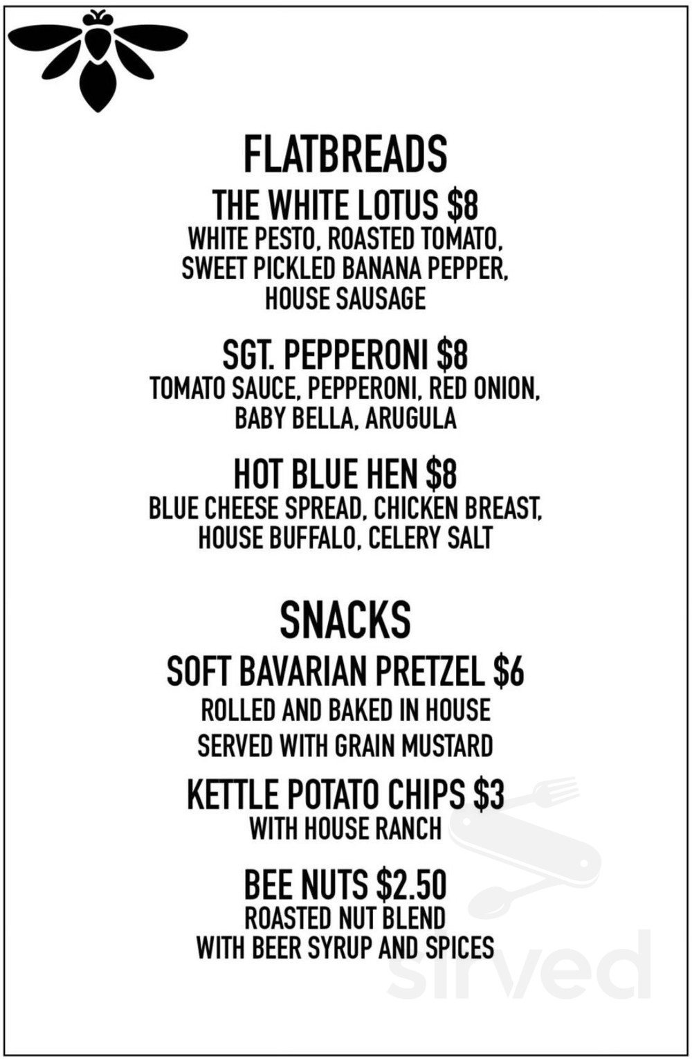 Honeybee Coffee Co. menu in Knoxville, Tennessee, USA