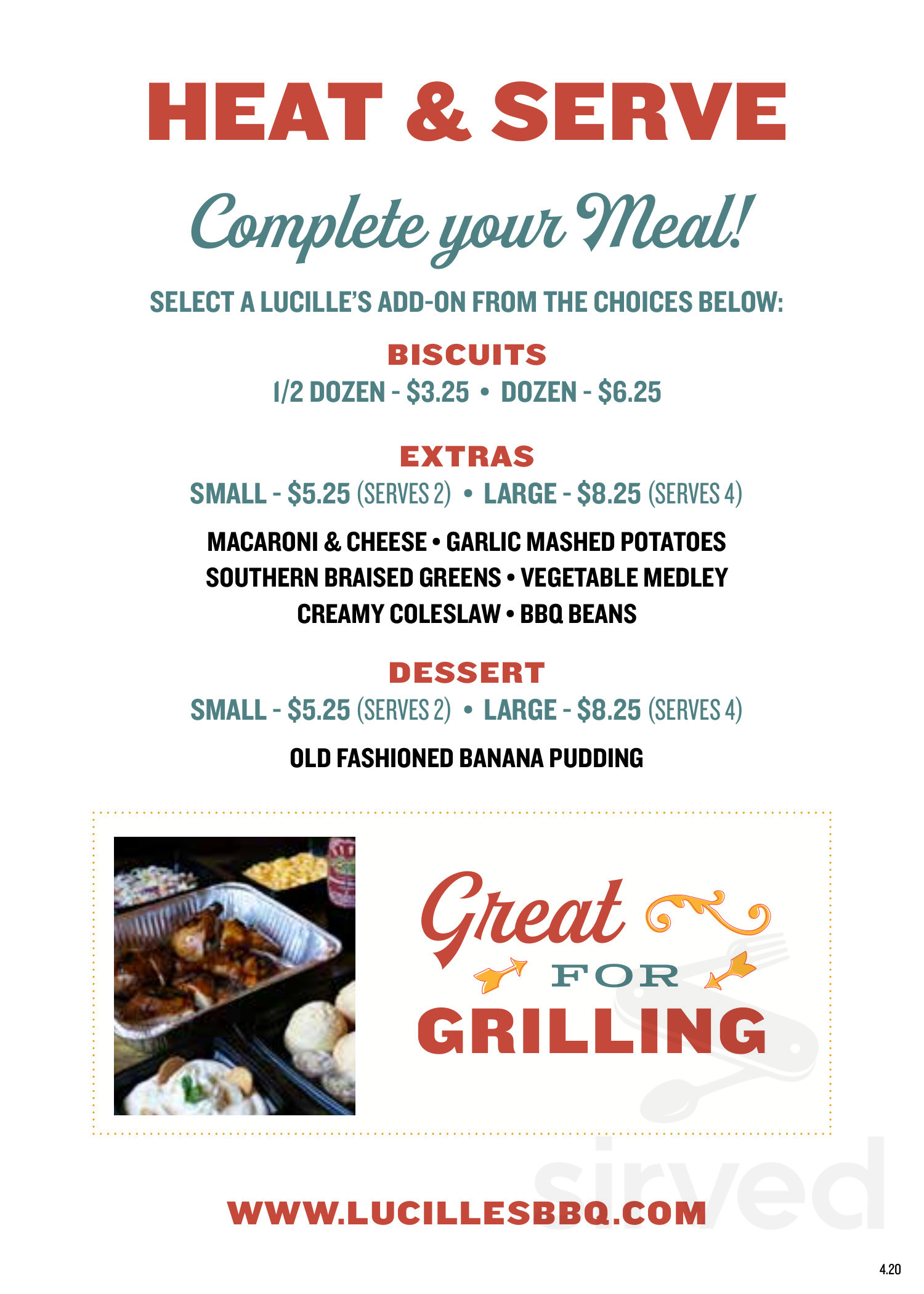 Lucille's Smokehouse BarBQue menu in Brea, California, USA