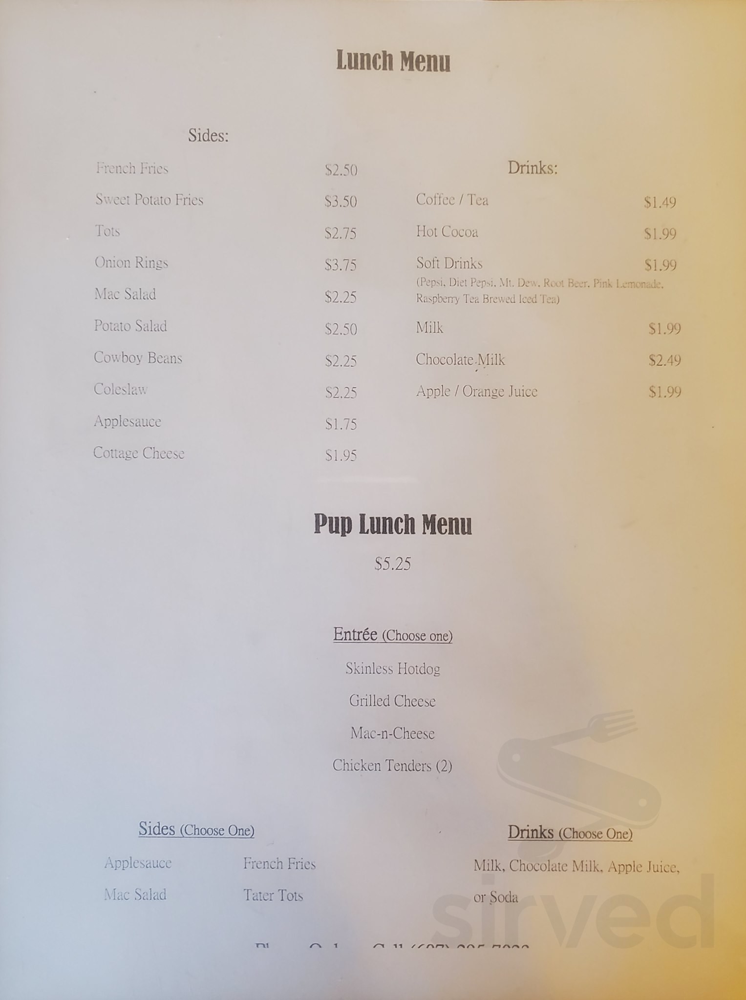 Maddie J's menu in Arkport, New York, USA