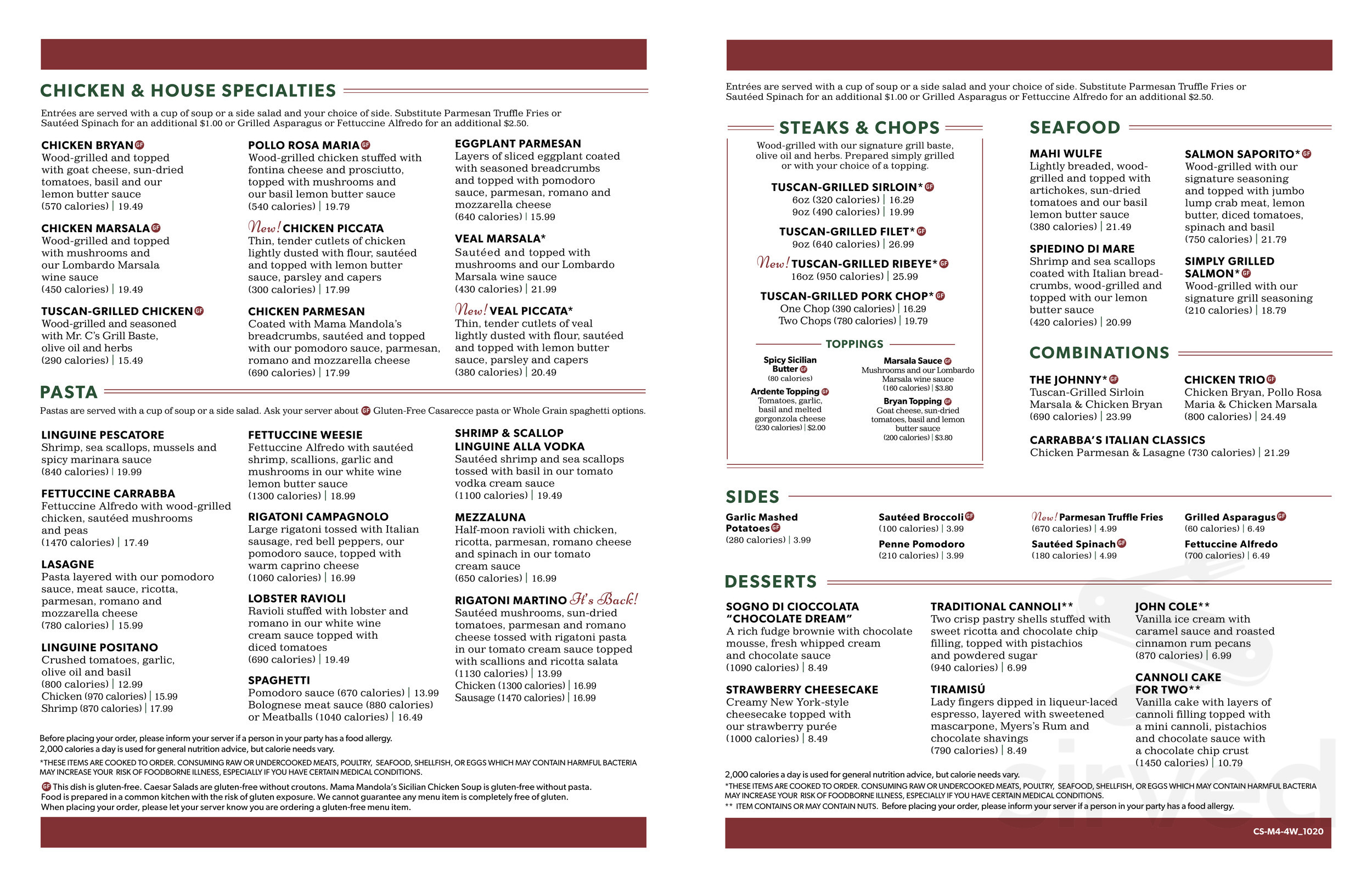 Carrabba S Nutrition Menu Besto Blog