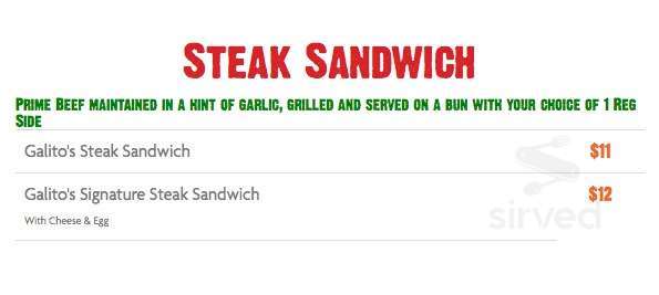 Galito's Hamilton menu in Hamilton, Ontario