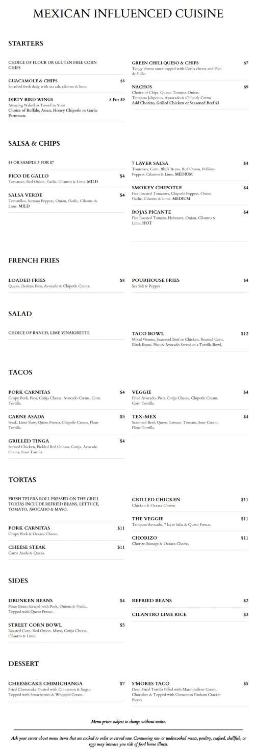 Blind Owl Restaurant & Bar menu in New Baltimore, Michigan, USA