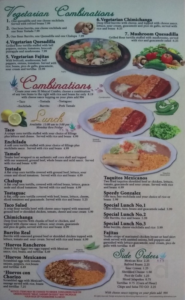 El Mezcal Restaurant menus in Topeka, Kansas, United States