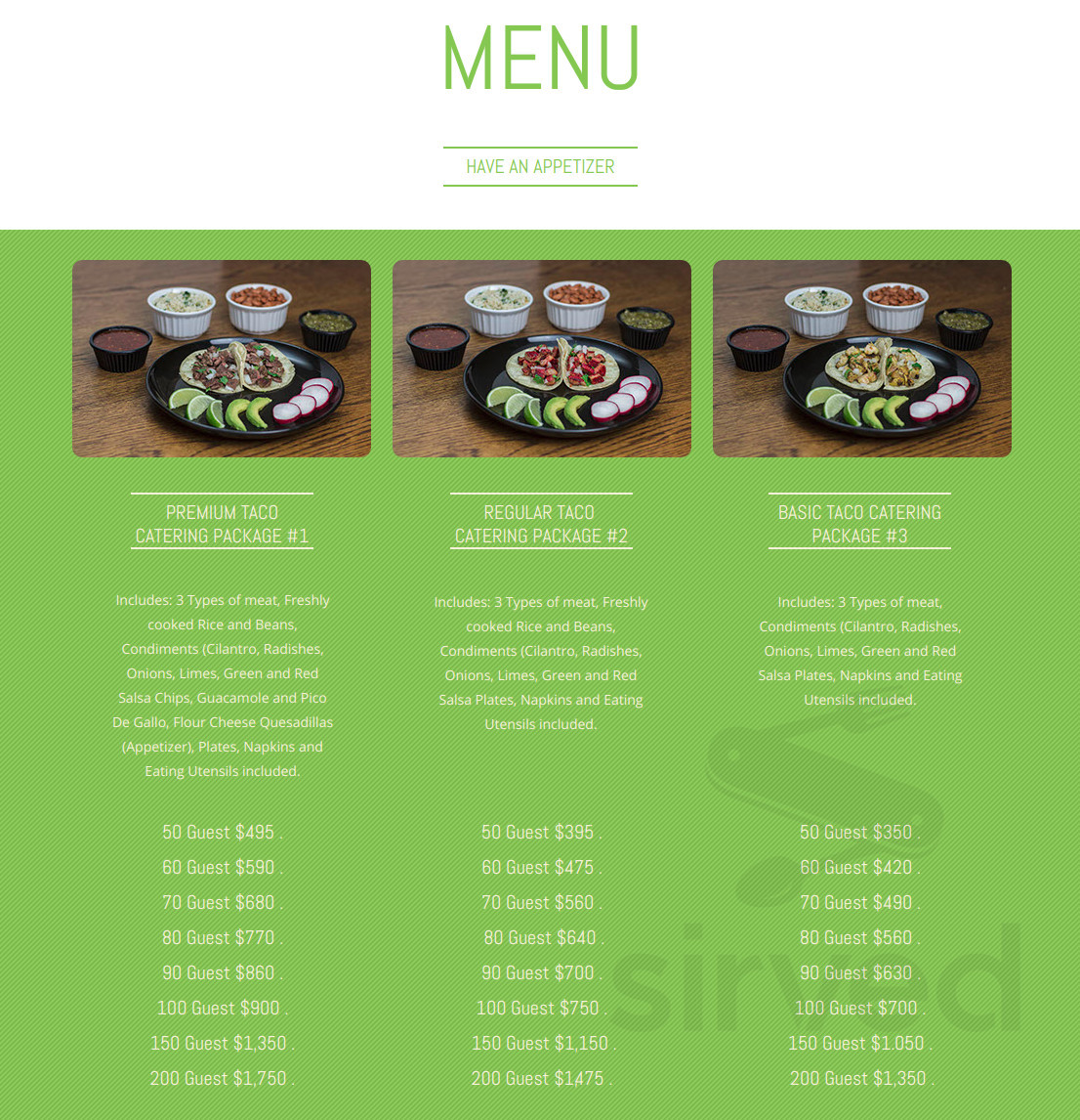 The Big Taquito menu in Santa Ana, California