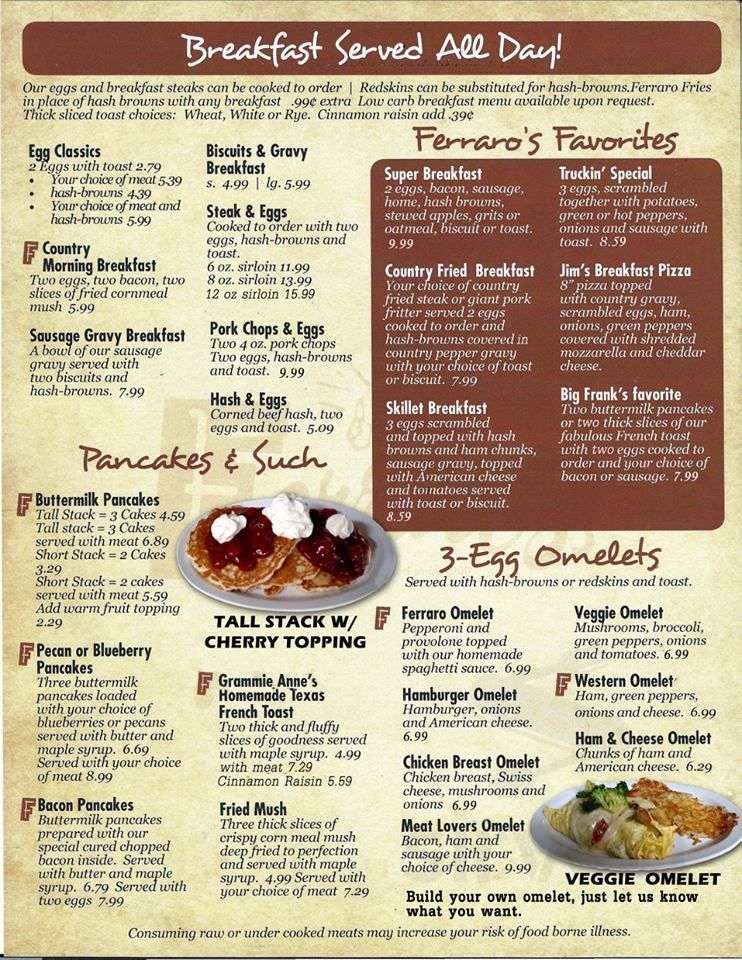 Ferraro's Family Restaurant menus in Canton, Ohio, United States