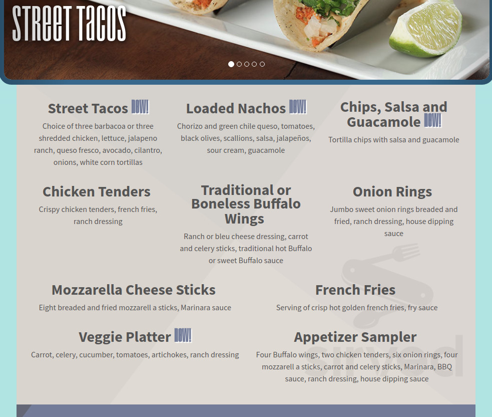 Boondocks Food & Fun Kaysville menu in Kaysville, Utah, USA