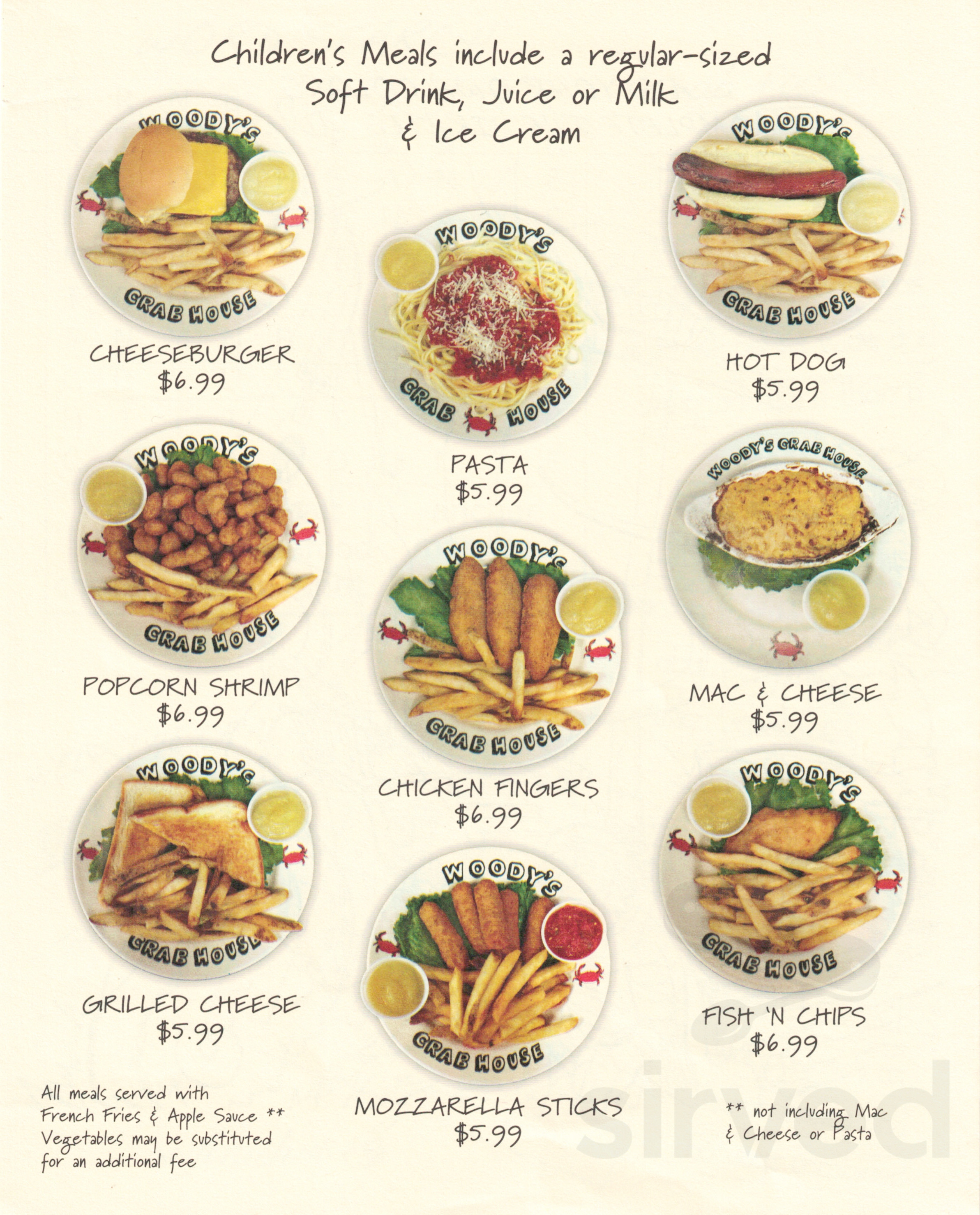 Woody's Crab House menu in North East, Maryland, USA