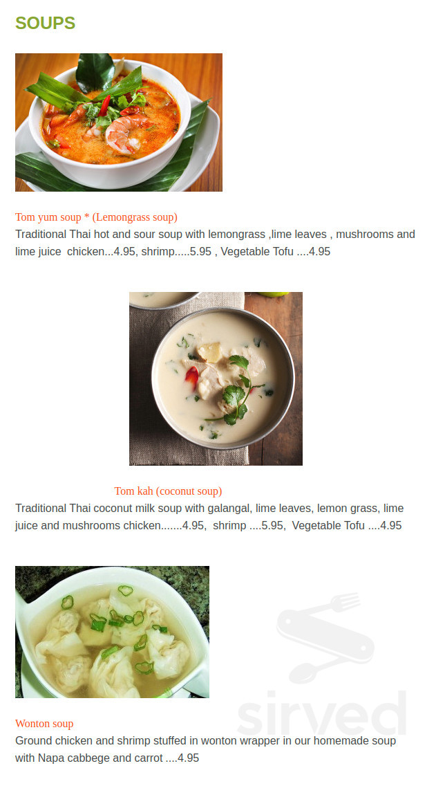 Gummlai Thai menu in Abington, Pennsylvania