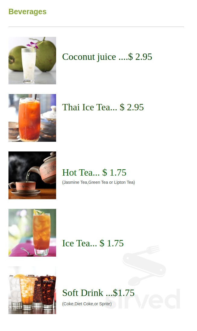 Gummlai Thai menu in Abington, Pennsylvania