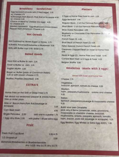 Orlando's Cafe menu in Hopewell, New Jersey, USA
