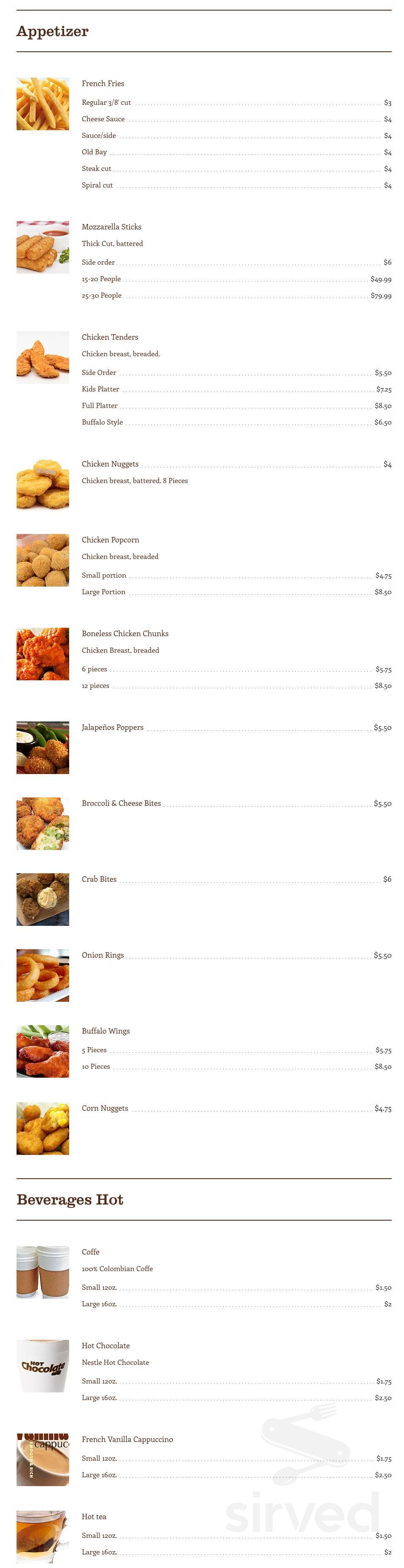 Del-Mar Cafe menu in Newark, Delaware