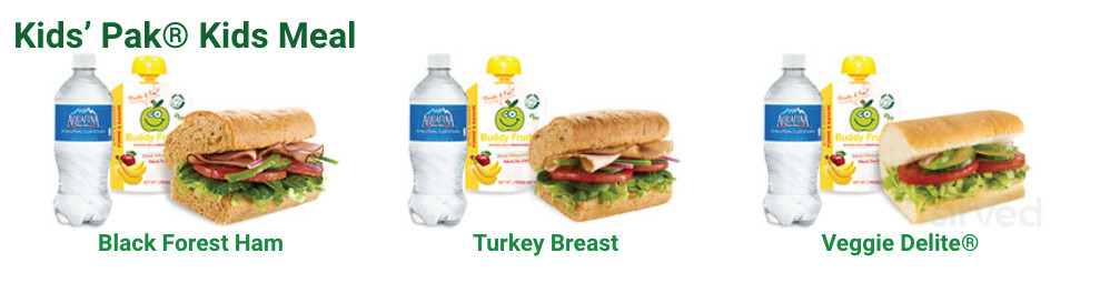 Subway kids menu in Enderby, British Columbia