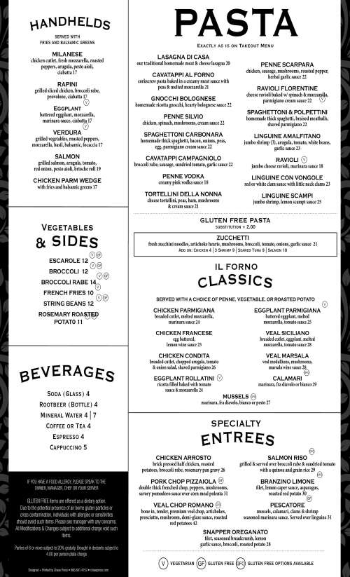 Il Forno Restaurant / Brick Oven Pizza menu in Somers, New York, USA