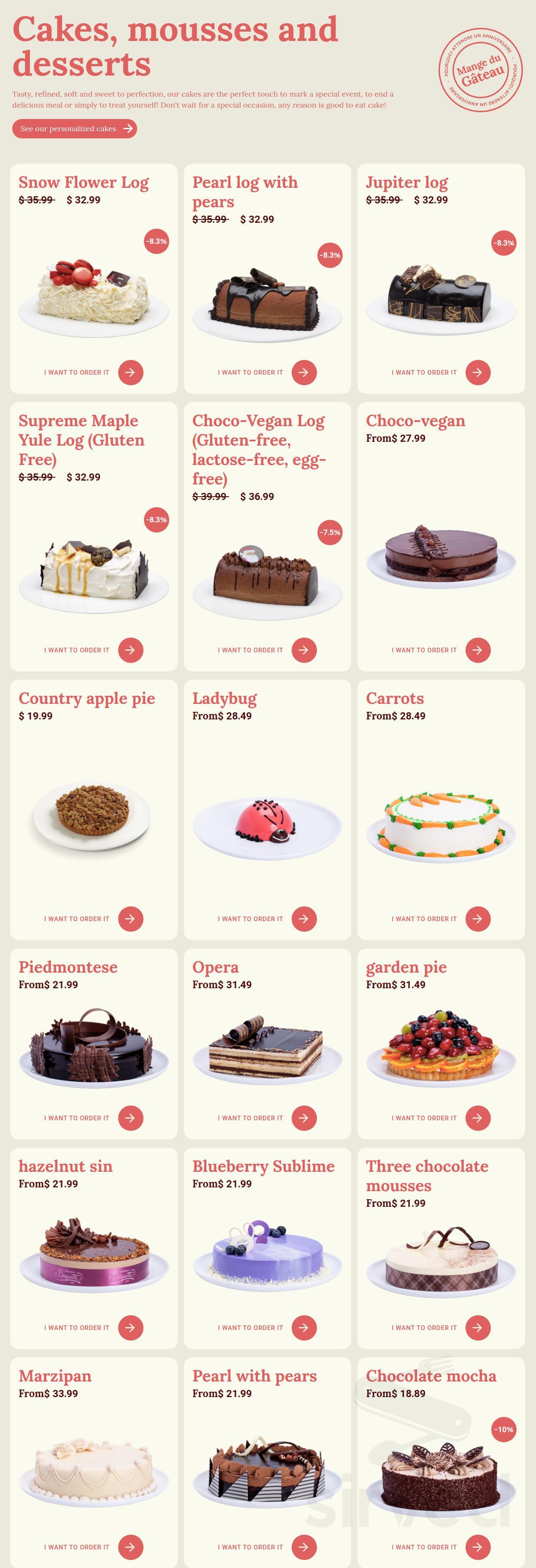 Pâtisserie Duquette Inc menu in Sherbrooke, Quebec, Canada