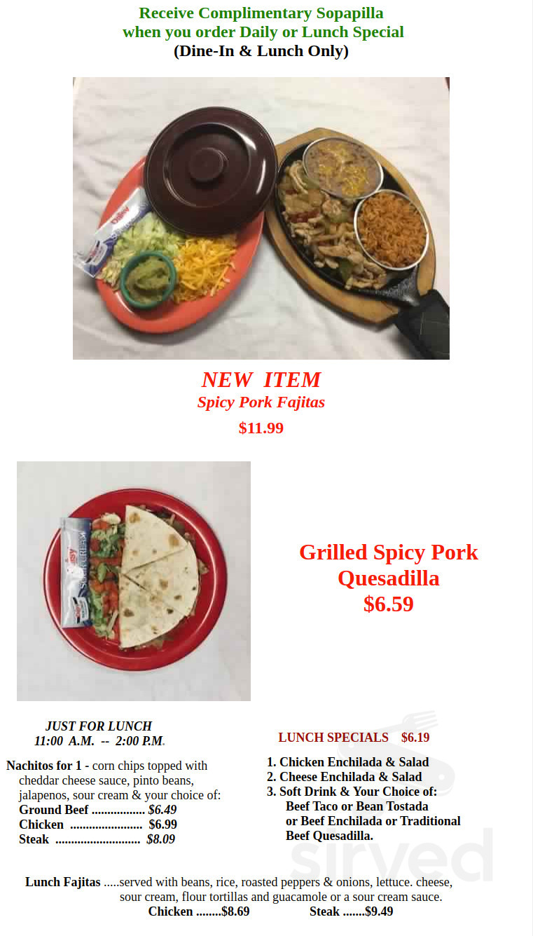 Greendoor LaFamilia menu in Arkansas City, Kansas