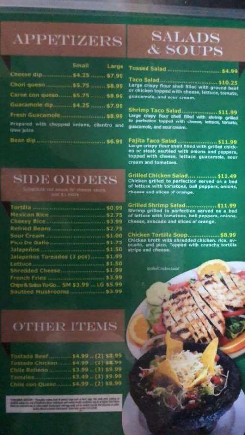 Guadalajara Mexican Restaurant menu in Ankeny, Iowa, USA